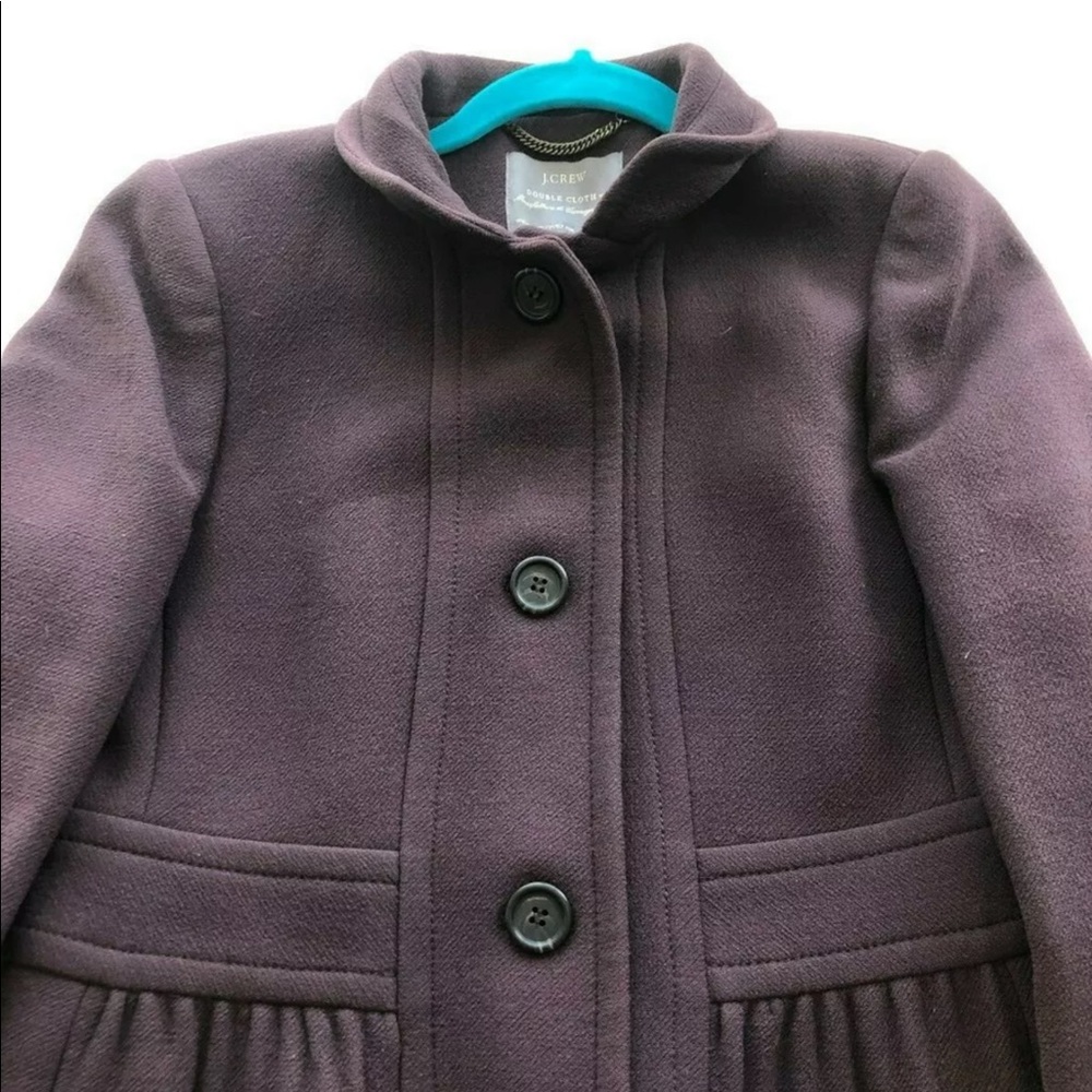 J. Crew Deep Cranberry Double Cloth Top Coat EUC 6